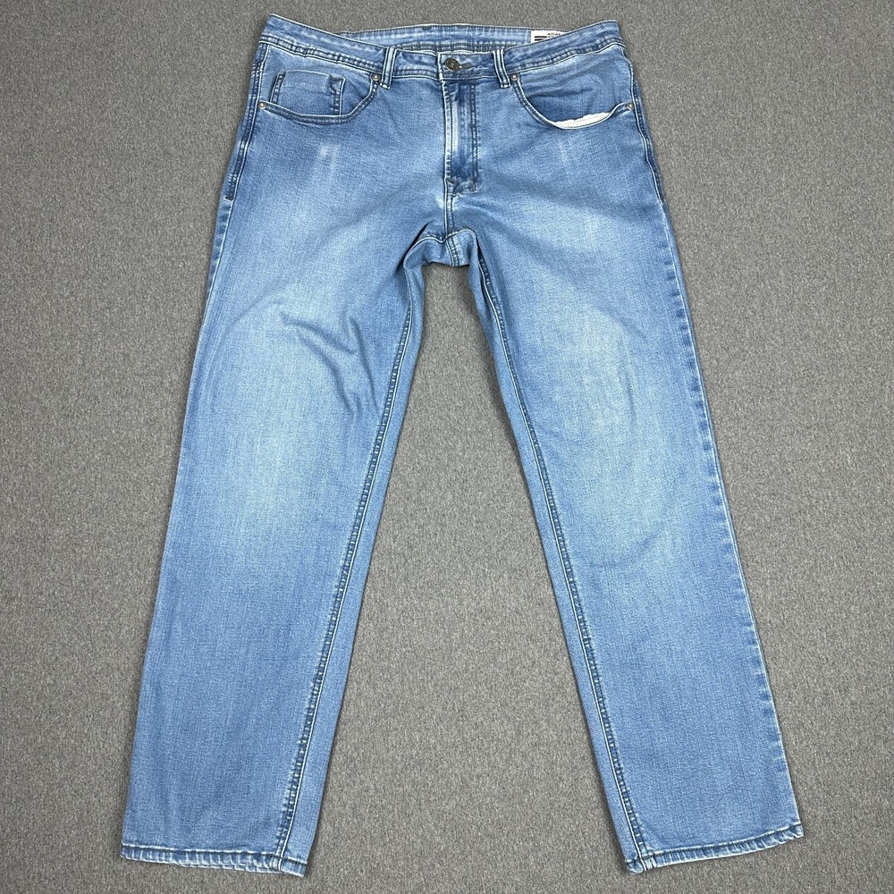 Buffalo David Bitton Adam Slim Stretch Jeans Mens 34x29 Light Wash Blue Denim